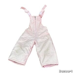 Kid Connection Pink Kids Snow Nylon Bib Overalls Insulated Size 2T Layer